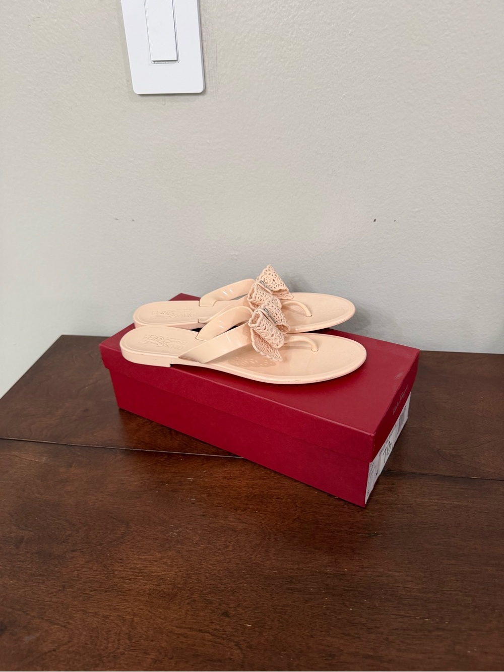 Women’s Peach Ruffle Toe-Post Sandals
